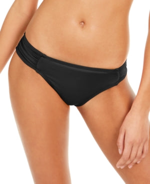 Women's La Blanca Side Shirred Hipster Swim Bottoms 12 Black - Bellso
